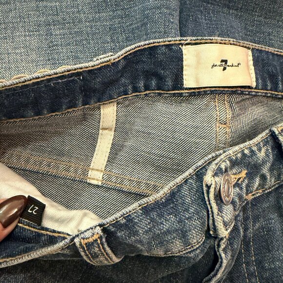 NWOT 7 For All Mankind Floral Distressed Jeans Size 27 - Picture 6 of 7